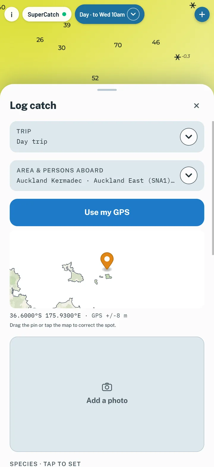 The + button in the top bar