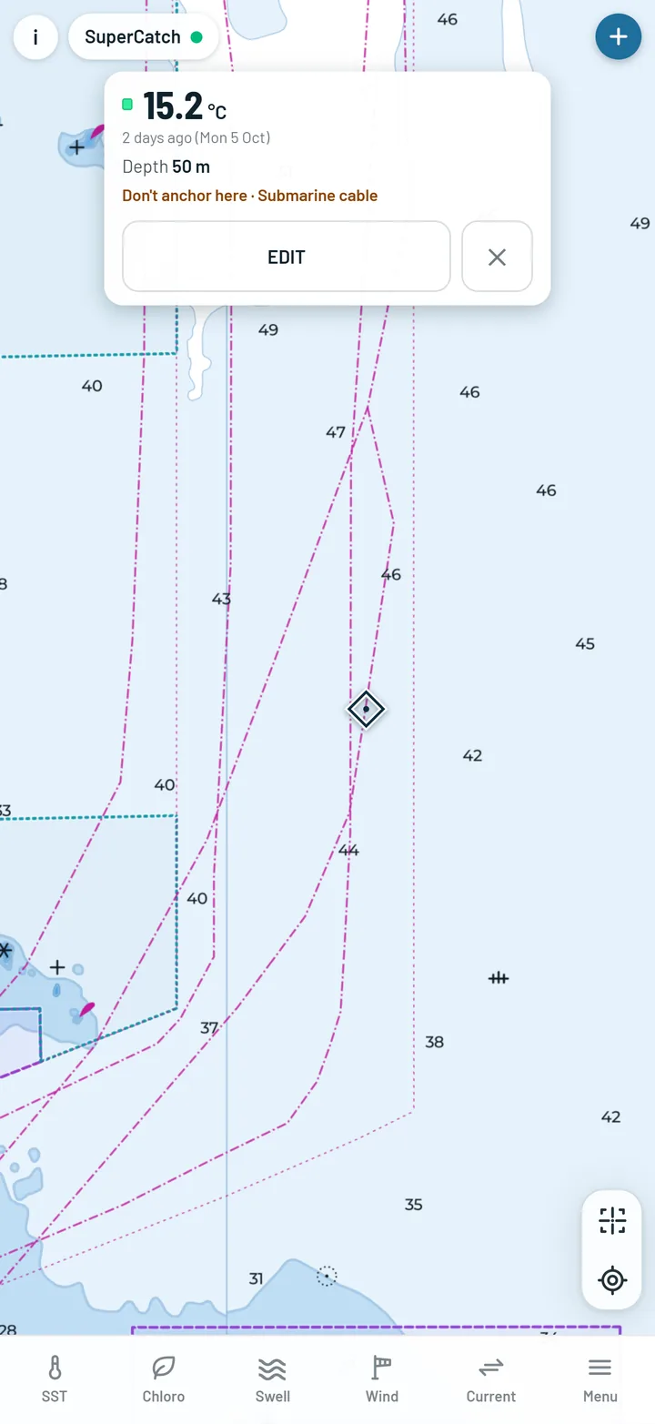 A submarine cable tapped