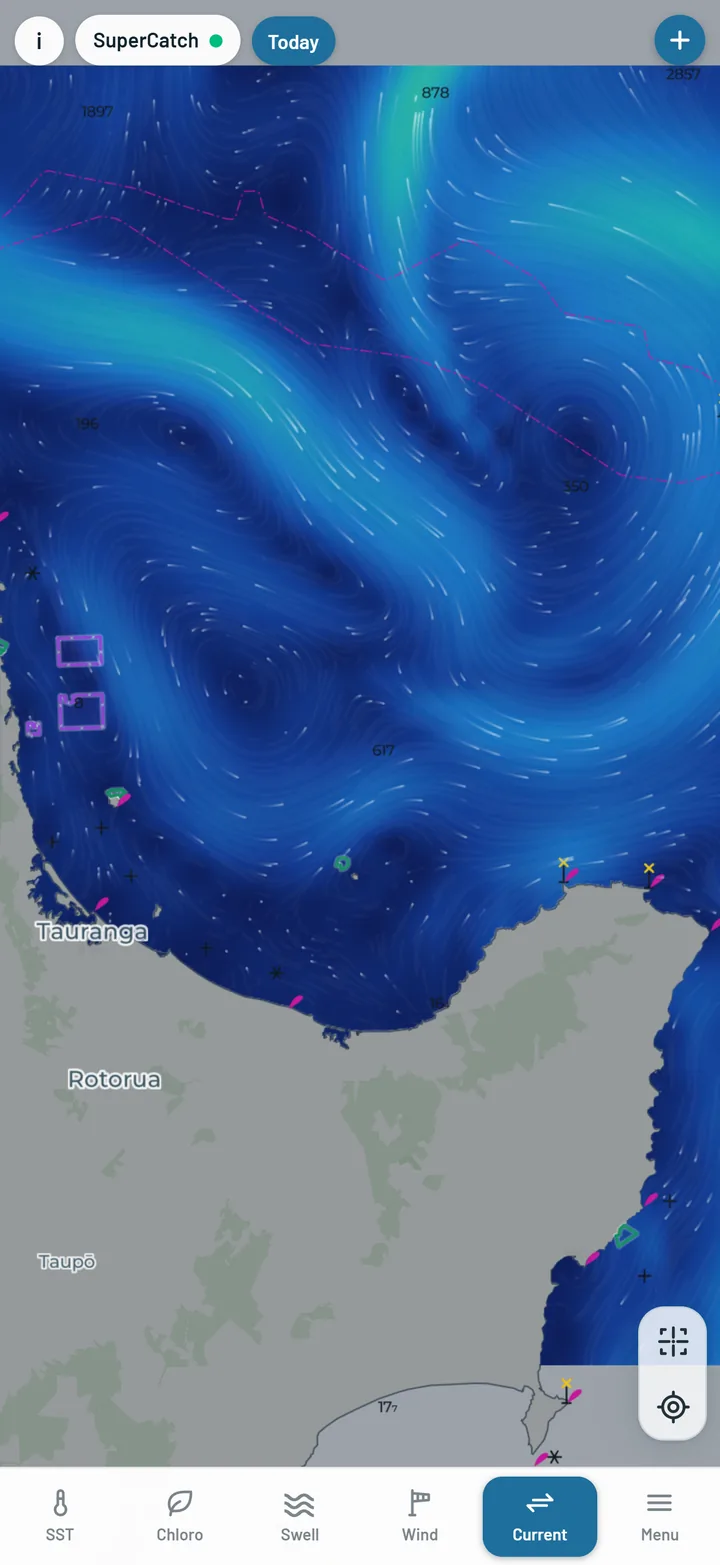 Surface current on the map