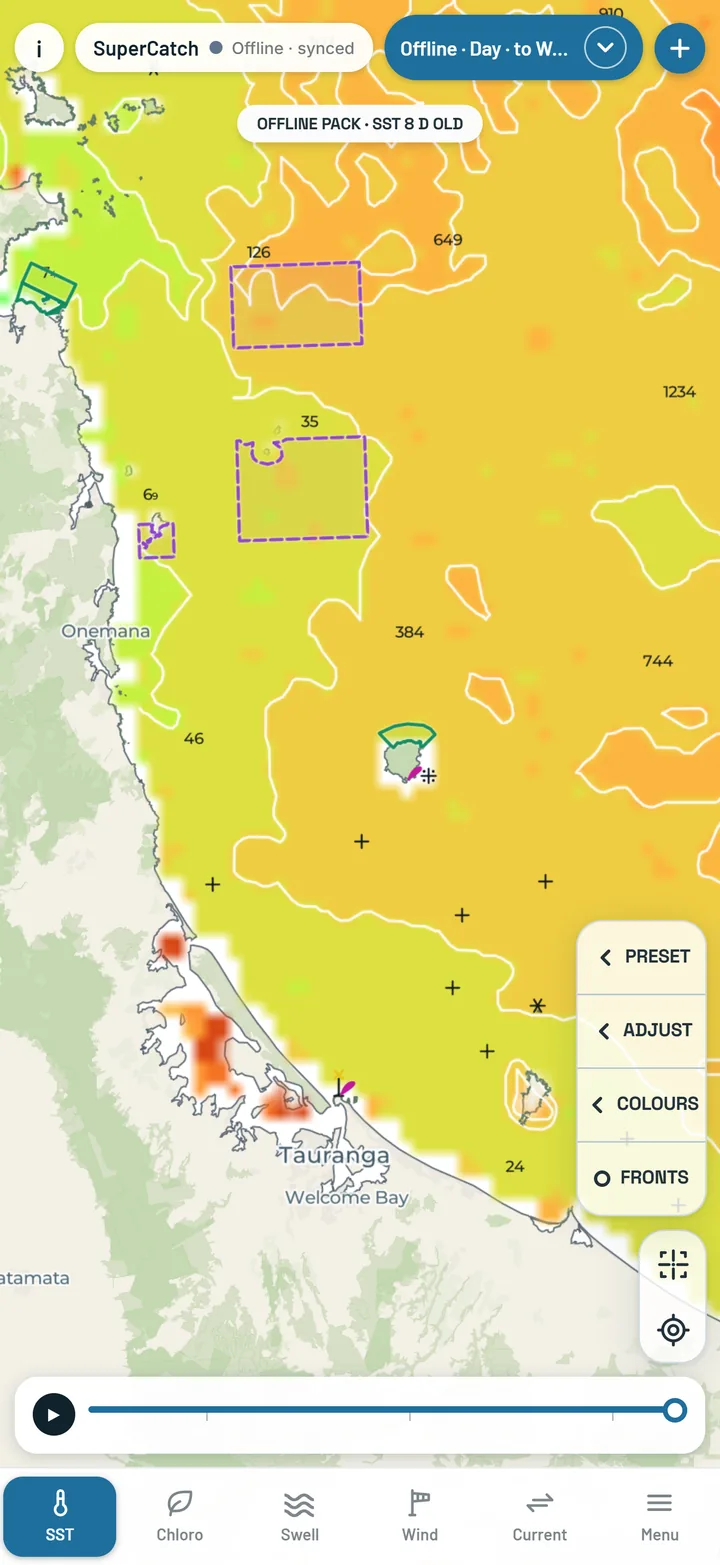 The map working offline from a downloaded pack