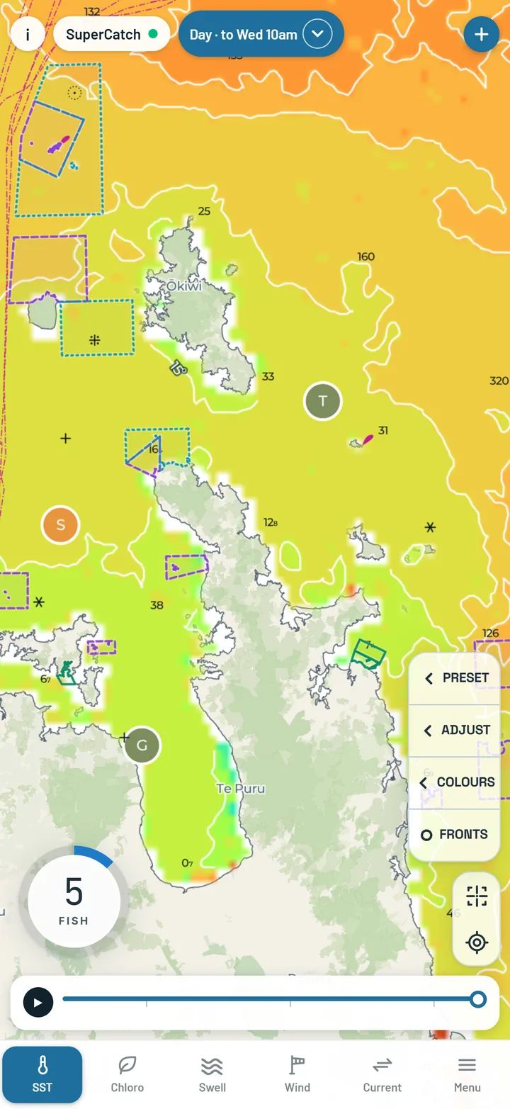 Saved spots on the map