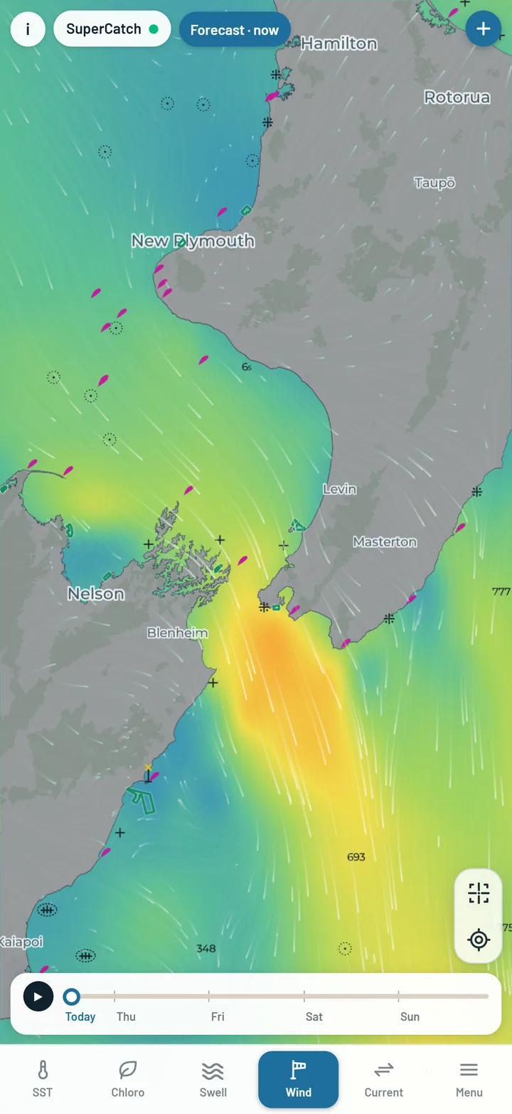 Wind particles over the map